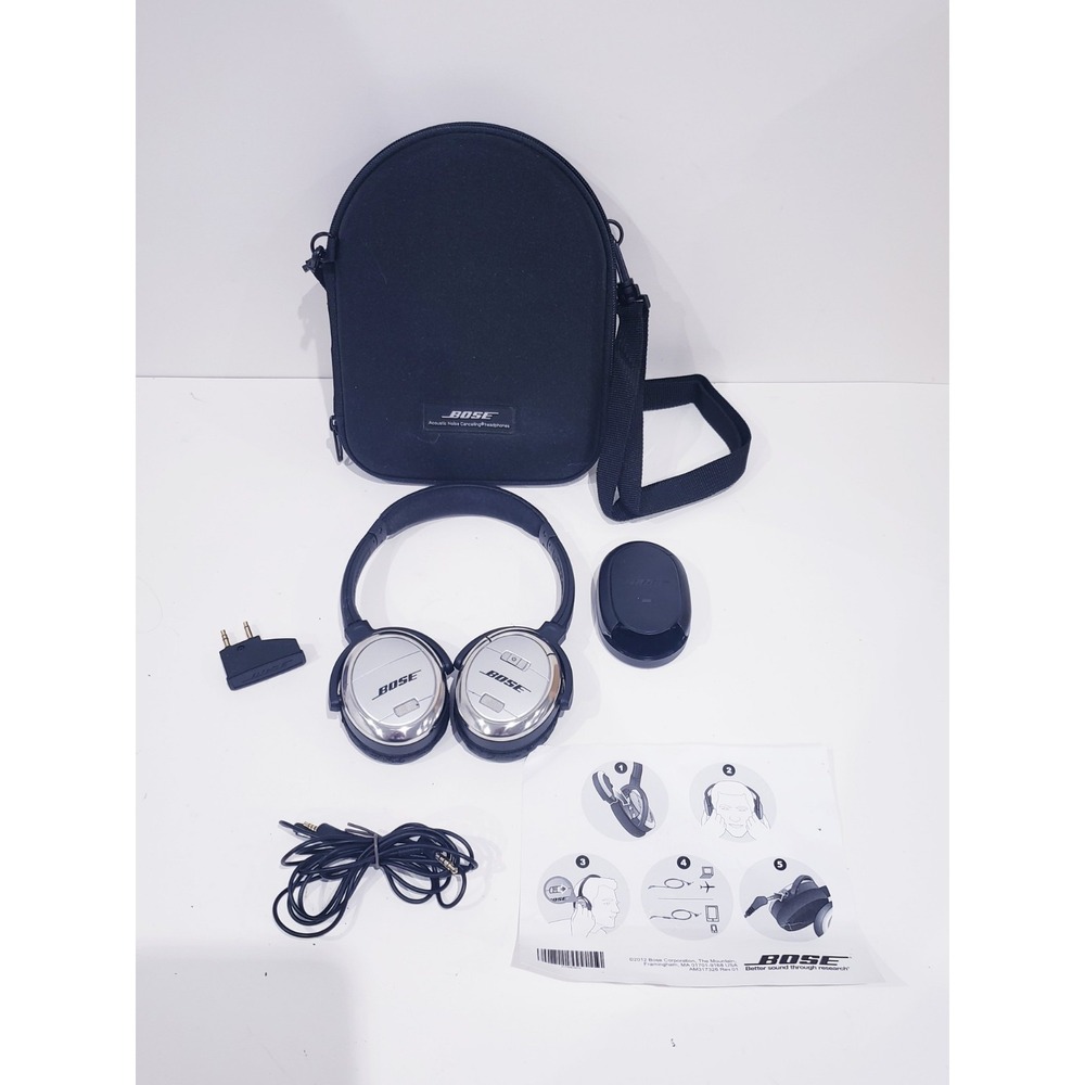 BOSE QC 3 QuietComfort 3 Acoustic Noise Cancelling On Ear Headphones - Works